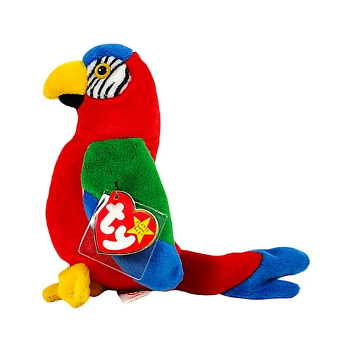 1997 Ty Beanie Baby Original Jabber The Macaw Parrot Stuffed Plush W/Tags Vtg