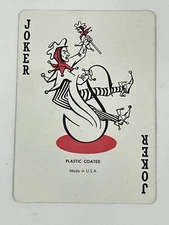 M) One Single Swap Playing Card Artistic Art Joker Red Mermaid Riding Swan USA