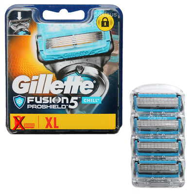 4x Gillette Fusion5 Proshield Chill Rasierklingen Klingen im tkH ohne Verp.