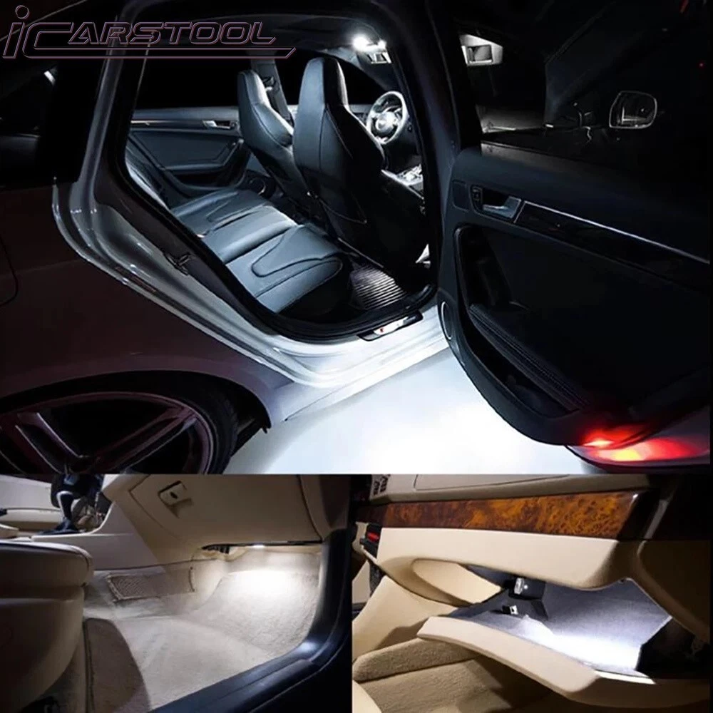 2x White 6000K 18-LED Courtesy Door Trunk Lights Lamp For Mercedes-Benz W204 W212 W207 W221 OEM# A2218200401  