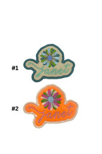 Custom Felted Iron-on Daisy Name Tag Patch
