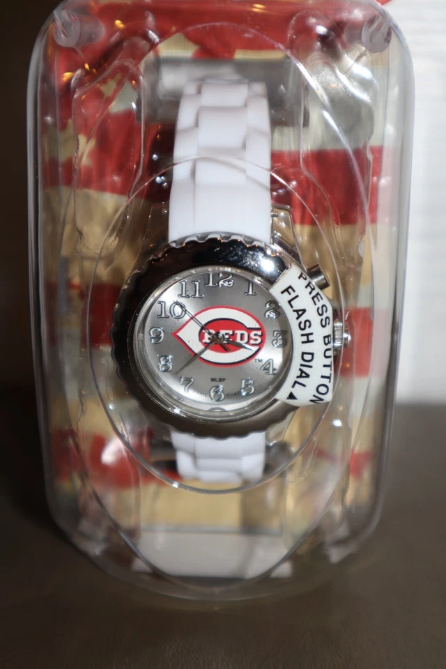NEW - MLB Cincinnati Reds Unisex White Watch Game Time Adjustable Straps - Image 2 of 4