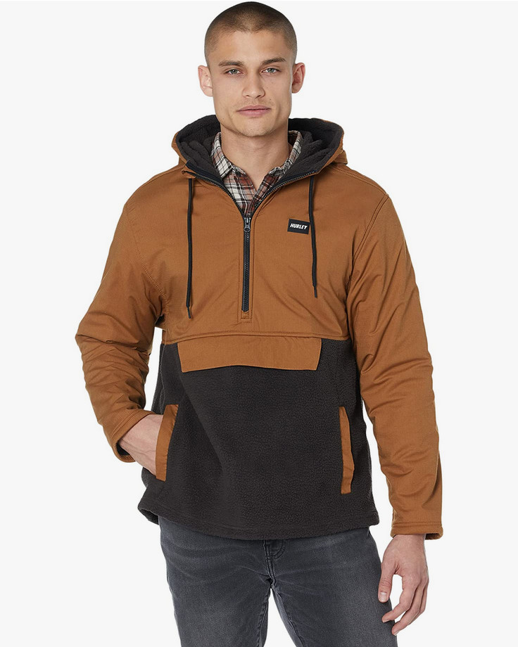 100 долларов США - анорак Hurley Hudson Burrrito из хлопка и полиэстера коричневого цвета размер M 11790₽