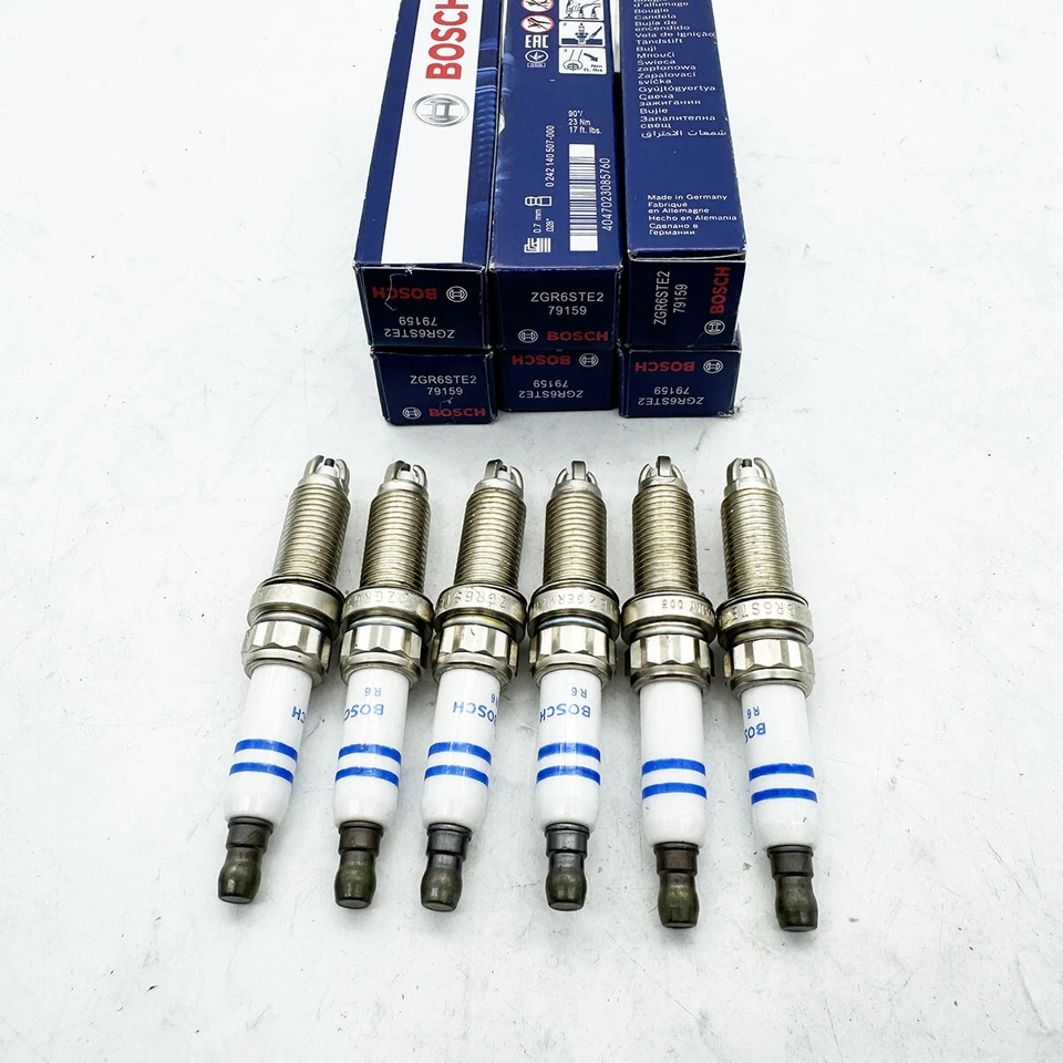 6X ZGR6STE2 Spark Plugs For Bosch BMW E60 E90 E92 E93 135i 335i 535i 12120037244 - Image 2 of 4