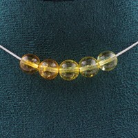 A Bijoux Citrin Collier Mit 5 Perlen 8 Mm Stahlkette