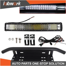 Labwork Led Work Light Bar 23" Bumber Plate Bracket Wiring Harness Kit 20" 420W