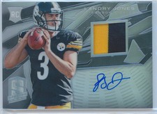 Landry Jones 2013 Spectra Rookie Auto Materials Jersey 10/99 card # 220 Steelers. rookie card picture