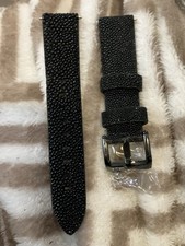 20 mm stingray watch strap exotic leather handmade watch band New Invicta Black