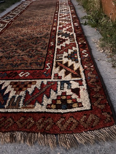 Vintage Hand-Knotted Oriental Rug Runner 3’1X8’11” Caucasian Kurdish Wool Tribal