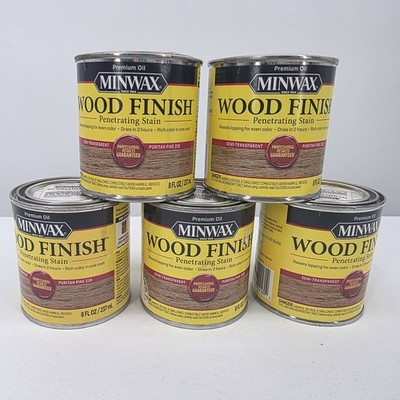 5X Minwax 218 Puritan Pine Wood Finish Oil-Based Wood Stain 1/2 Pint Cans New