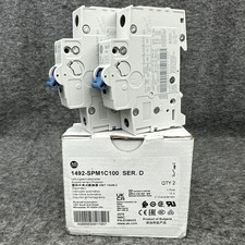 Allen-Bradley 1492-SPM1C100 SERIES D SINGLE POLE 10amp Circuit Breakers 2ct NEW