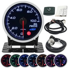 52mm 12V 8 Color Car Gauge Water Oil Temp Pressure EGT Boost Tachometer Meter