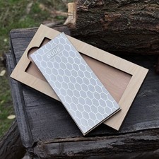 Piedra de afilar diamante grano 600 7,28 pulgadas con soporte de madera placa de 1,18 pulgadas de grosor