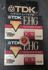 TDK EHG TC-30 Camcorder VHS C 2 Pack New Sealed Tapes Extra High Grade