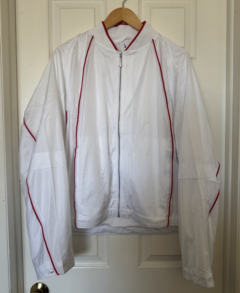 Nike x Jacquemus $250 Adult Unisex Large Track Jacket White/Red