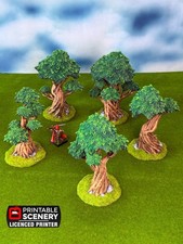 Painted Gnarly Trees With Canopies Terrain Dnd Fantasy RPG Minis
