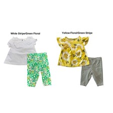 Carter's Girls 2-Piece Striped Top  Floral Capri Legging Set