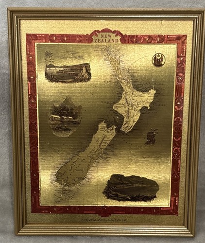 Karte von Neuseeland von John Tallis 1851 in Gold 9x11 Frame Company EX ZUSTAND! - Bild 1 von 9