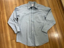 Brooks Brothers Shirt Men 17 4/5 Blue Oxford Cloth Original Polo Non Iron XL