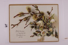 Vintage Embossed Pussy Willow Floral Greeting Card Blank Inside