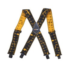 AISENIN Mens Tape Measure Suspenders, 2 Inch Wide 6.2 4.3 1.1 inch, Black