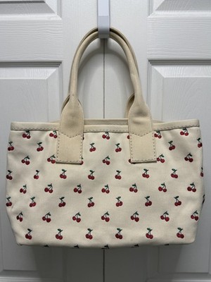 Marc Jacobs Embroidered Canvas Tote in Off White Cherry Print