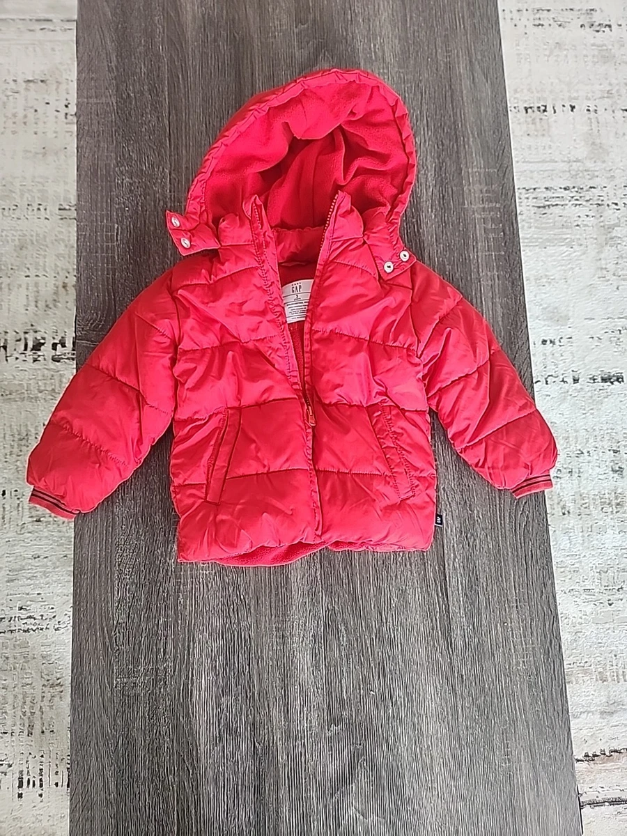 Manteau Bouffant Rouge Bébé Fille Gap Taille 6-12 Mois - Occasion En Très Bon état, Style Chaud Et Mignon