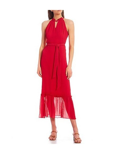 KENSIE DRESSES Womens Tie Sleeveless Maxi Evening Fit + Flare Dress