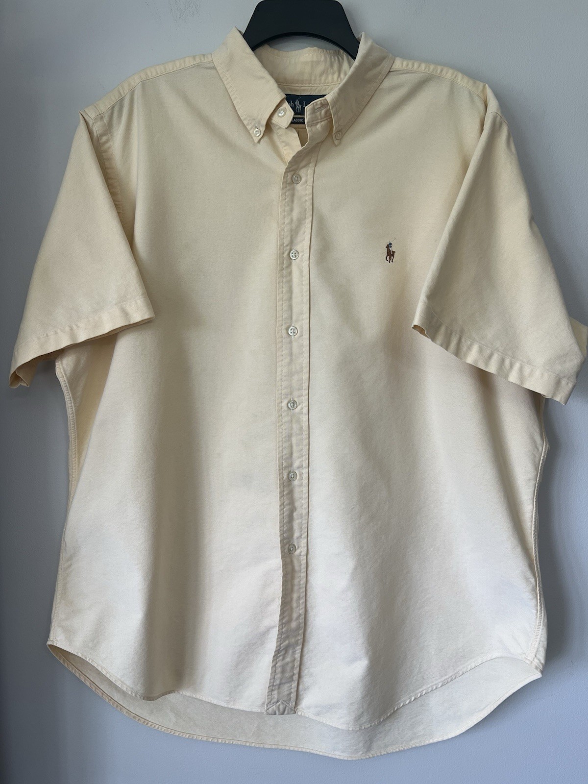 Polo Ralph Lauren camicia vestibilità classica XL gialla manica corta classica pony estate