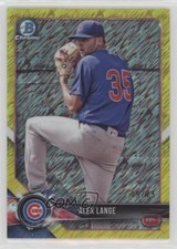2018 Bowman Chrome Prospects Canary Yellow Shimmer Refractor 5/75 Alex Lange nd3