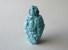 UNUSUAL OLD CHINESE GENUINE TURQUOISE PEBBLE SNUFF BOTTLE