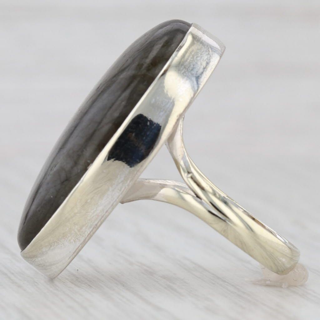 Large Labradorite Oval Cabochon Statement Ring St… - image 3