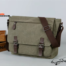 Canvas Messenger Bag Herren Business Tragbar Schulter Canvas Umhängetasche Retro 