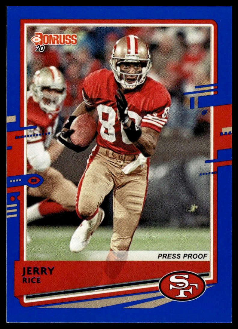 2020 Donruss #18 Jerry Rice Press Proof Blue