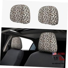 Car Seat Headrest Cover Soft Breathable Dust-Proof Protector Leopard Print