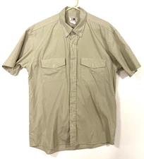 Fourstar Clothing Co Men's Large Khaki Short Sleeve Button Down Shirt  USA Made