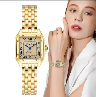 Women s Luxury Quartz Watch   Square Elegant Gold Alloy Strap Fashion with Date