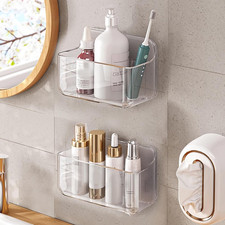 2Pc Acrylic Wall Mount Organizer, Adhesive Clear Cabinet Door Organizer,Acrylic