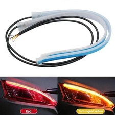 2piece Drl Led Light Amber Sequential Flexible Turn Signal Strip For Headlight.