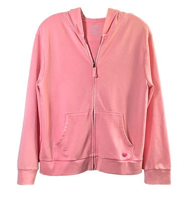 Cat & Jack Full Zip Hoodie Pockets Rubber Heart Detail Girls Size XXL Pink NWT