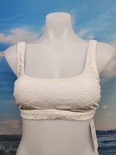 Nwt Cupshe Women's Bikini Top Size Small Textured White