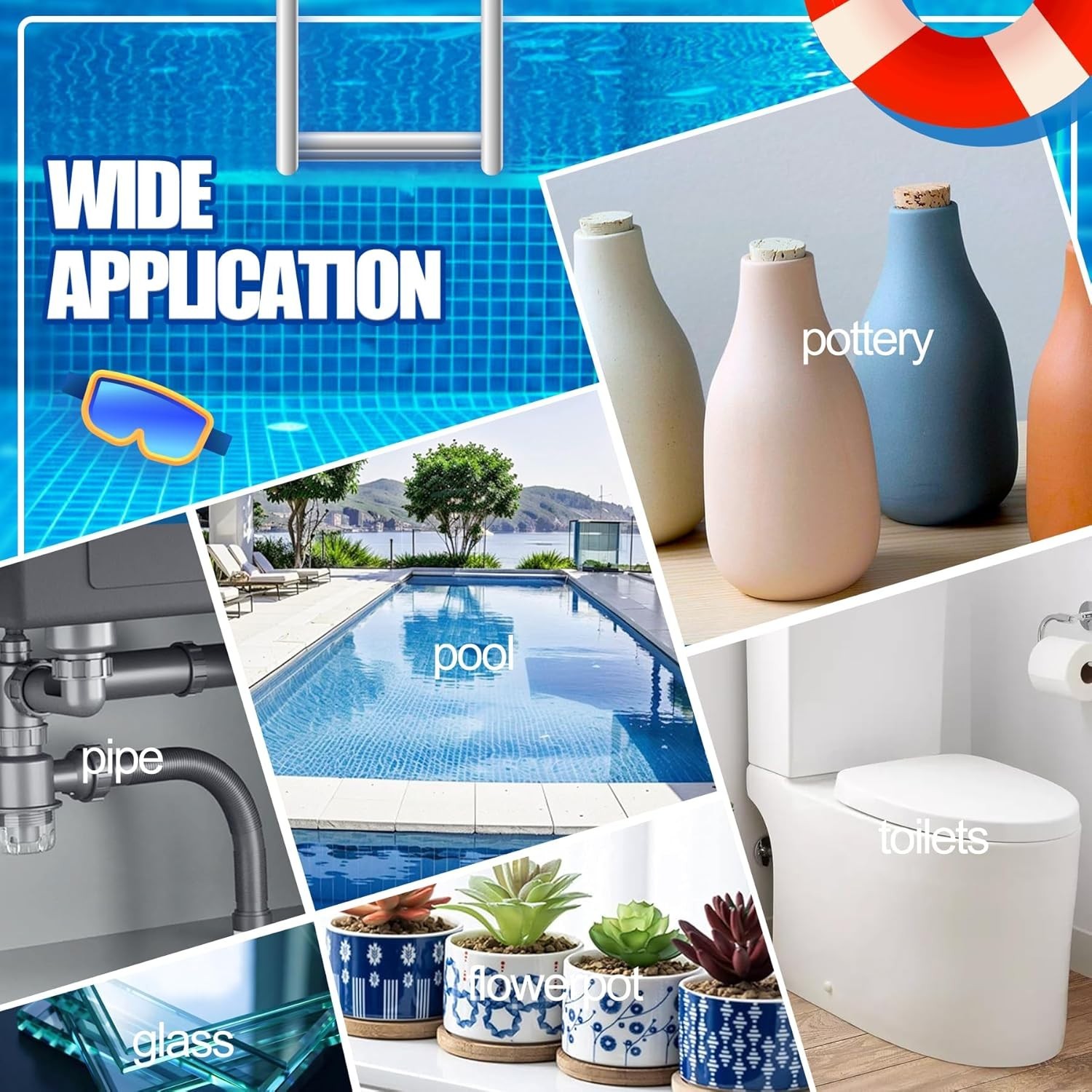 Pool Putty - 10Oz 2 Part Epoxy Pool Repair Kit Pool Leak Sealer for Fixing Leaks