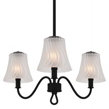 Quoizel MCK5022 McKinney 3 Light 22"W Taper Candle Chandelier - Black