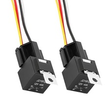 2pcs Jd1912 12v 40a 4 Pin Relay Harness Socket 1216awg Waterproof Wire Kit