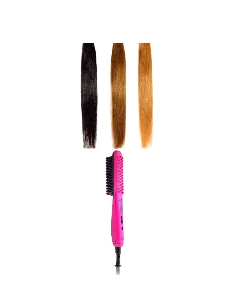 Duet Set - Platinum Heating Brush + Platinum Flat Iron - Hot Pink - Image 3 of 4