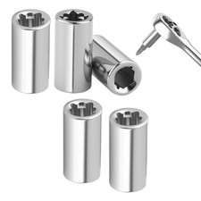 PANSHIYON 1/4&rdquo; Square to 1/4" Hex Adapter - 5 Pack Chrome Vanadium Steel Bit...