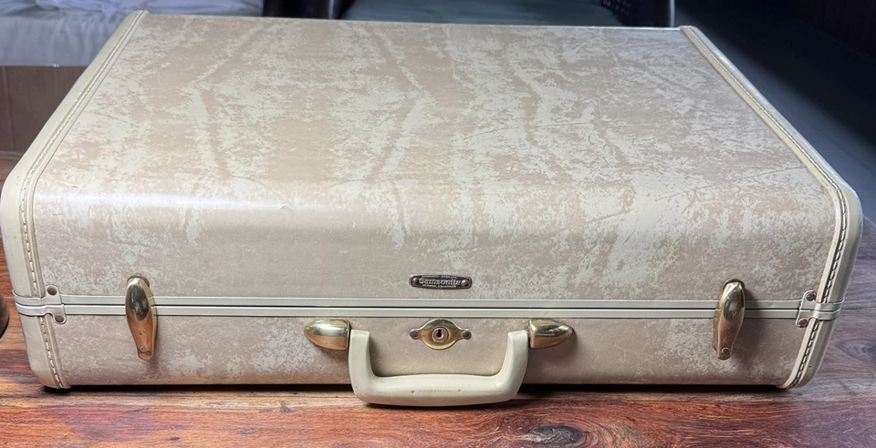 Maleta Tren Maleta Samsonite Shwayder 4521 De Colección - Beige Mármol - 21x7x15 ¡Bonita! Foto 3 de 4