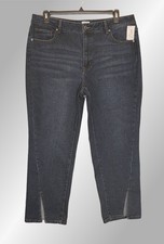 TIME  TRU Size 14 High Waist Hem-Detail Jeans