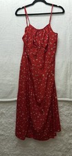 SHEIN Maxi Dress Red Floral Summer Beach Spaghetti Strap XL