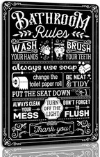 Funny Bathroom Tin Metal Signs Home D cor Bathroom Rules for Bathroom Quote Toil